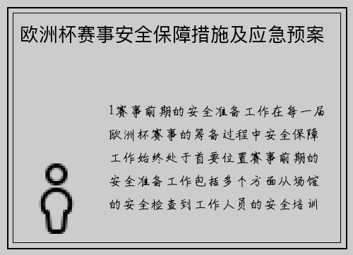 欧洲杯赛事安全保障措施及应急预案
